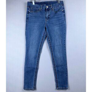 Seven 7 Skinny Jeans Womens Size 12 Mid Rise Medium Wash Denim Stretch Blue